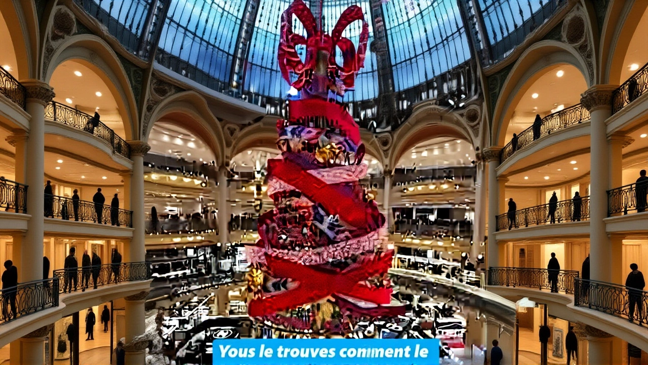Les Galeries Lafayette dévoilent leur sapin de Noël 2025 signé Jeanne Detallante sous la Coupole historique